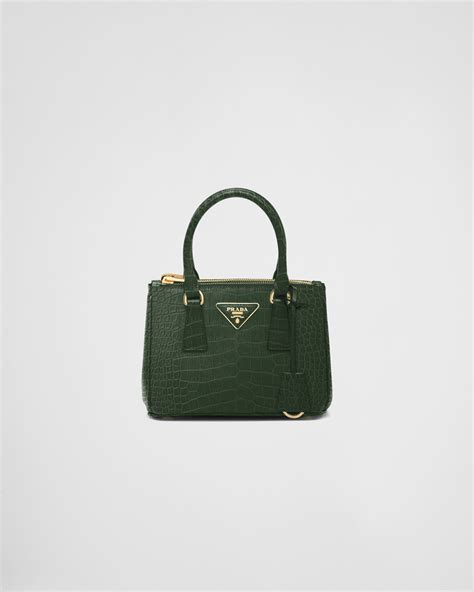 prada emerald green tote|Emerald Green Small Prada Galleria Crocodile Leather Bag.